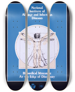 Triptych art skateboard deck of National Institutes Of Health National Institute Of Allergy And Infectious Diseases Biomedical Research At The Edge Of Discovery by National Institutes Of Health (1887)