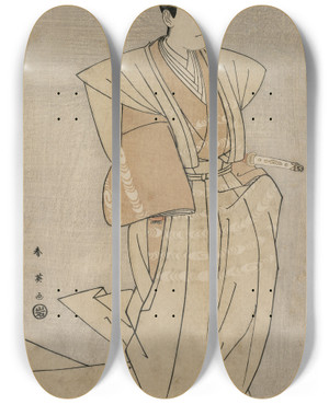 Triptych art skateboard deck of Katsukawa Shunei Sawamura Sojuro Iii As Enya Hangan In Kanadehon Chushingura by Katsukawa Shunei (1762-1819)