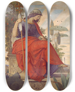 Triptych art skateboard deck of Philipp Veit Italia by Philipp Veit (1793-1877)