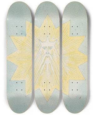 Triptych art skateboard deck of Ferdinand Fellner Ratgebs Gottvater Im Karmeliterkloster In Frankfurt Am Main 1514 by Ferdinand Fellner (1799-1859)