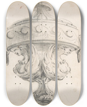 Triptych art skateboard deck of Gillesmarie Oppenord Design For A Vase by Gilles Marie Oppenord (1672-1742) Triptych art skateboard deck of Gillesmarie Oppenord Design For A Vase by Gilles Marie Oppenord (1672-1742)