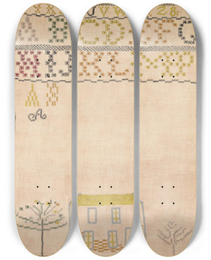 Triptych art skateboard deck of Arelia Arbo Sampler_2 by Arelia Arbo