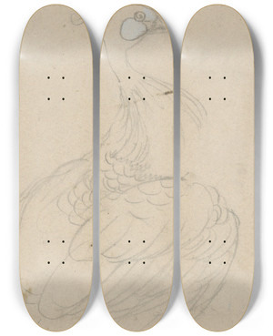 Triptych art skateboard deck of Theo Van Hoytema Pauw by Theo Van Hoytema (1863-1917)