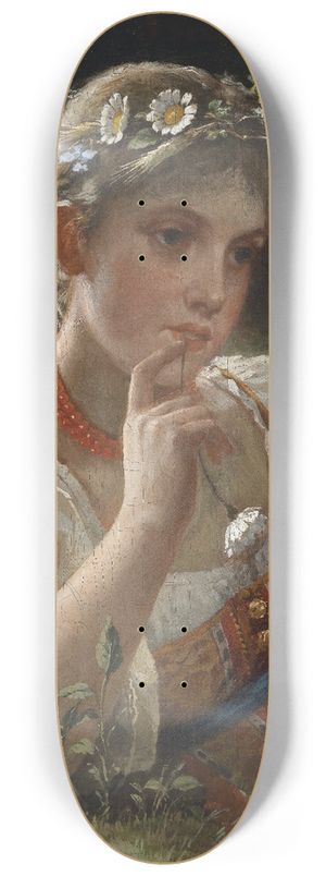 Firs Sergejevitch Zhuravlev - Mdchen in Tracht mit Blumenkranz 8.25 inch art skate deck