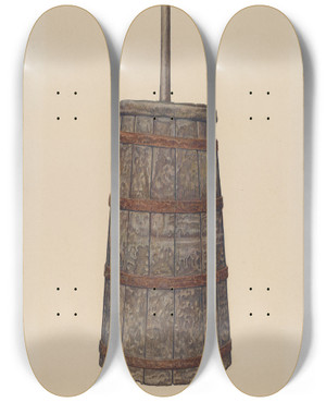 Triptych art skateboard deck of Lelah Nelson Churn by Lelah Nelson