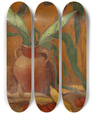 Triptych art skateboard deck of Paul Srusier Nature Morte Avec Mas Et Tomates by Paul Serusier (1864-1927)