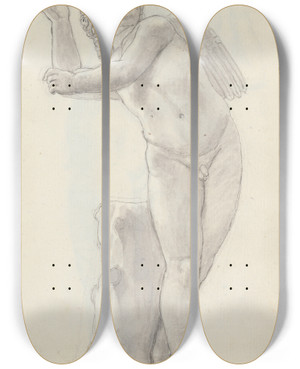 Triptych art skateboard deck of John Flaxman Cupid_3 by John Flaxman (1755-1826)