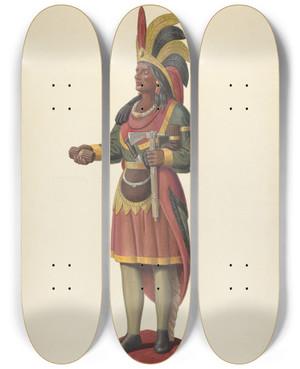 Triptych art skateboard deck of Eugene Croe Cigar Store Figure_1 by Eugene Croe (20-)