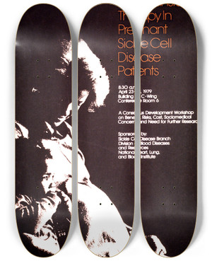 Triptych art skateboard deck of National Institutes Of Health Hypertransfusion Therapy In Pregnant Sickle Cell Disease Patients by National Institutes Of Health (1887)