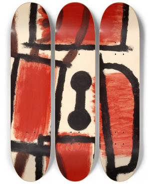 Triptych art skateboard deck of Paul Klee Locksmith by Paul Klee (1879-1940)