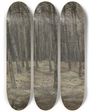 Triptych art skateboard deck of Jan Veth Boslandschap by Jan Veth (1864-1925)