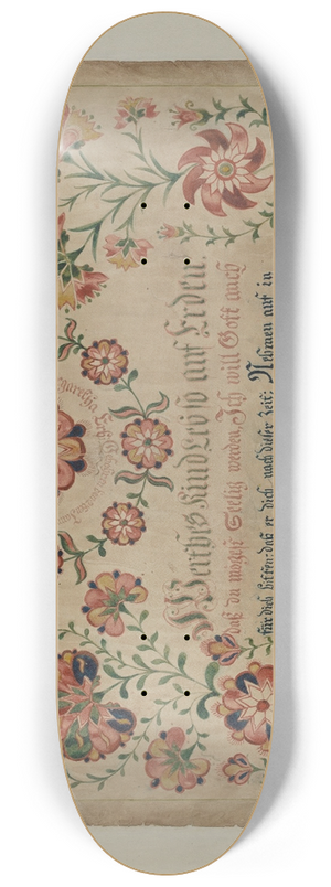 Albert Levone - Pa. German Birth Certificate 8.25 inch art skate deck