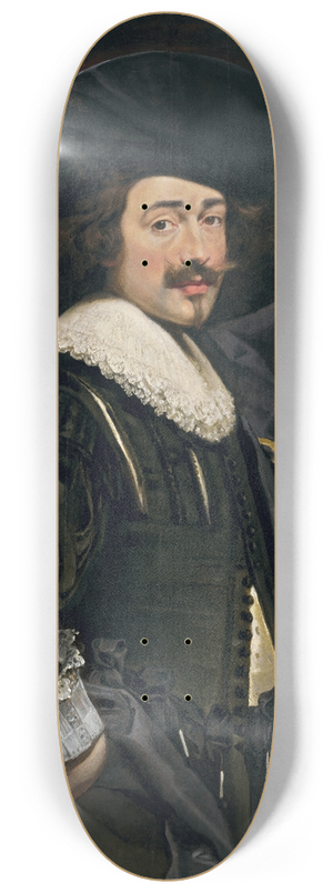Flemish 17th Century (Possibly Jan Cossiers) - Portrait of a Man in a Wide-Brimmed Hat 8.25 inch art skate deck