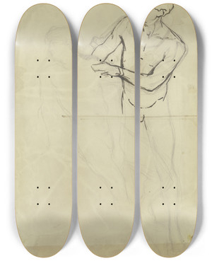 Triptych art skateboard deck of Victor Mller Hamlet And Horatio by Victor Muller (1829-1871)