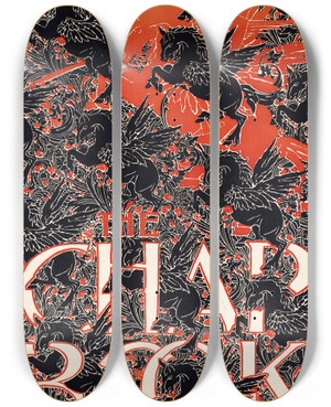 Triptych art skateboard deck of Will Bradley The Chap Book_3 by Will Bradley (1868-1962)