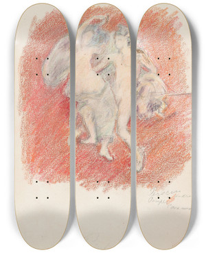 Triptych art skateboard deck of Signe Scheel Perseus Andromeda Pompei Casa Nuevo by Signe Scheel (1860-1942)