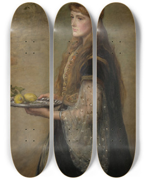 Triptych art skateboard deck of Sir John Everett Millais The Captive by Sir John Everett Millais (1829-1896)