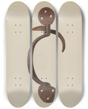 Triptych art skateboard deck of Fritz Boehmer Door Latch_1 by Fritz Boehmer