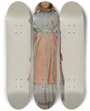 Triptych art skateboard deck of Kapousouz Doll_3 by Kapousouz