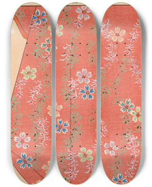 Triptych art skateboard deck of Seiko Ueno Yachigusa V 15 Pl19 by Seiko Ueno (19-20-)