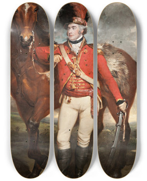 Triptych art skateboard deck of Martin Archer Shee Major Oshea Of The Loyal Cork Legion by Martin Archer Shee (1769-1850)
