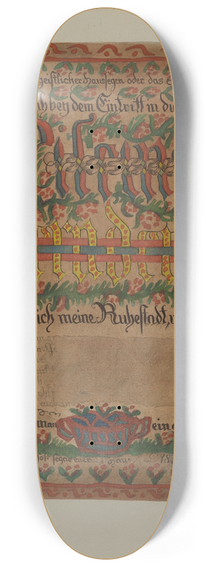 Albert Levone - Pa. German Death Certificate 8.25 inch art skate deck