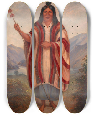 Triptych art skateboard deck of Antonio Zeno Shindler Peruvian Indian by Antonio Zeno Shindler (1823-1899) Triptych art skateboard deck of Antonio Zeno Shindler Peruvian Indian by Antonio Zeno Shindler (1823-1899)