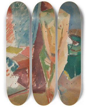 Triptych art skateboard deck of Karl Isakson Standing Nude by Karl Isakson (1878-1922) Triptych art skateboard deck of Karl Isakson Standing Nude by Karl Isakson (1878-1922)