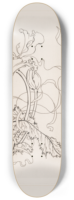 Flix Bracquemond - Assiette (coquelicot). 8.25 inch art skate deck Flix Bracquemond - Assiette (coquelicot). 8.25 inch art skate deck