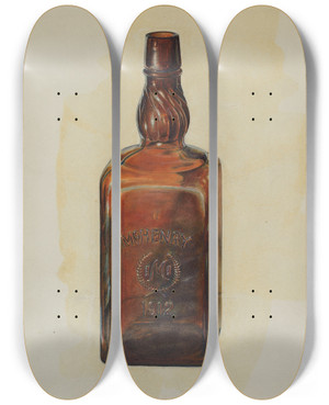 Triptych art skateboard deck of Ralph Atkinson Mchenry Bottle by Ralph Atkinson (20-)