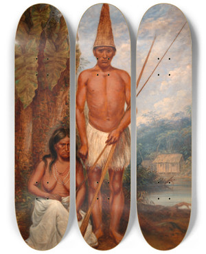 Triptych art skateboard deck of Antonio Zeno Shindler Omagua Indians by Antonio Zeno Shindler (1823-1899) Triptych art skateboard deck of Antonio Zeno Shindler Omagua Indians by Antonio Zeno Shindler (1823-1899)