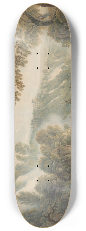 Abraham-Louis-Rodolphe Ducros - The Waterfalls at Tivoli 8.25 inch art skate deck Abraham-Louis-Rodolphe Ducros - The Waterfalls at Tivoli 8.25 inch art skate deck