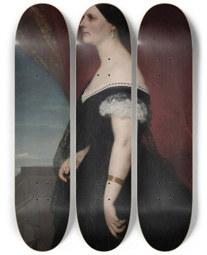 Triptych art skateboard deck of Henryk Rodakowski Wifes Portrait by Henryk Rodakowski (1823-1894)