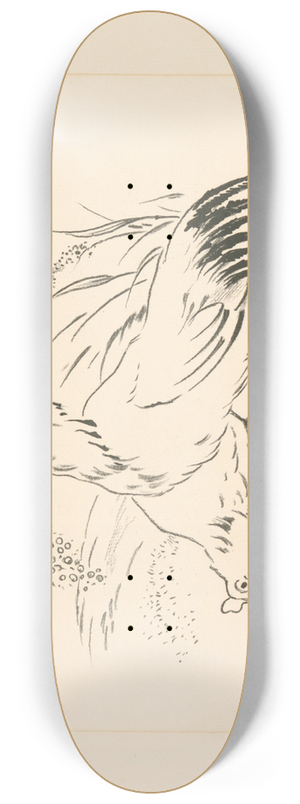 Flix Bracquemond - Coq et poule. 8.25 inch art skate deck