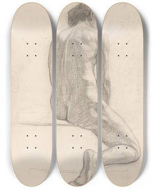 Triptych art skateboard deck of Jan Veth Zittend Vrouwelijk Naakt Op De Rug Gezien by Jan Veth (1864-1925) Triptych art skateboard deck of Jan Veth Zittend Vrouwelijk Naakt Op De Rug Gezien by Jan Veth (1864-1925)