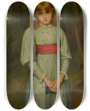 Triptych art skateboard deck of Charles Sillem Lidderdale Adolescence by Charles Sillem Lidderdale (1831-1895)