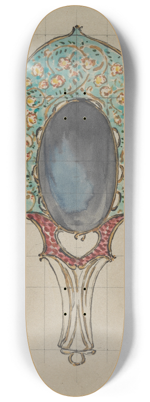 Flix Bracquemond - Design for a Hand Mirror 8.25 inch art skate deck Flix Bracquemond - Design for a Hand Mirror 8.25 inch art skate deck