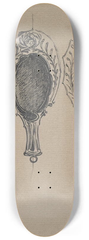 Flix Bracquemond - Design for a Hand Mirror 8.25 inch art skate deck