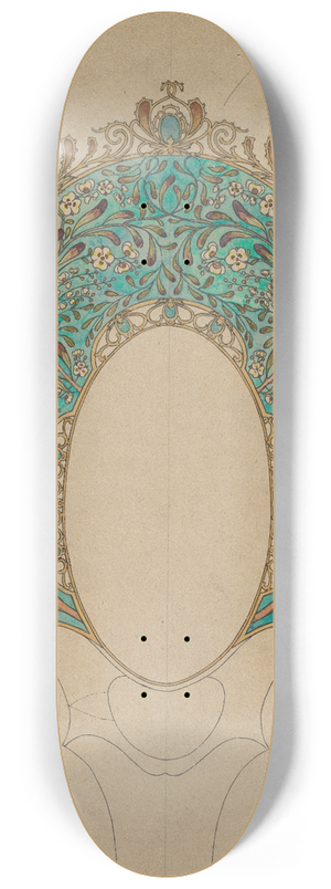 Flix Bracquemond - Designs for a Hand Mirror 8.25 inch art skate deck Flix Bracquemond - Designs for a Hand Mirror 8.25 inch art skate deck