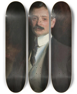 Triptych art skateboard deck of John Singer Sargent William Thorne by John Singer Sargent (1856-1925)