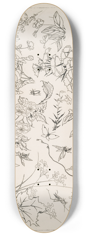 Flix Bracquemond - Fleurs 8.25 inch art skate deck