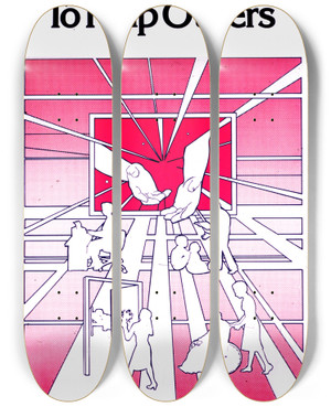 Triptych art skateboard deck of National Institutes Of Health Reaching Out To Help Others_2 by National Institutes Of Health (1887)