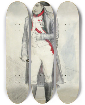 Triptych art skateboard deck of Albert Edelfelt Napoleon by Albert Edelfelt (1854-1905)