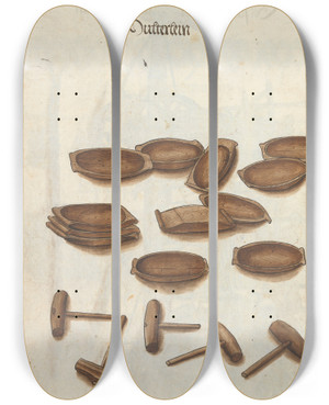 Triptych art skateboard deck of Jorg Kolderer Maximiliani Konig Zeughauss Pl48 by Jorg Kolderer (1465-1540)