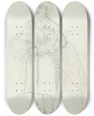 Triptych art skateboard deck of Joshua Cristall Isaac Willis by Joshua Cristall (1765-1847)
