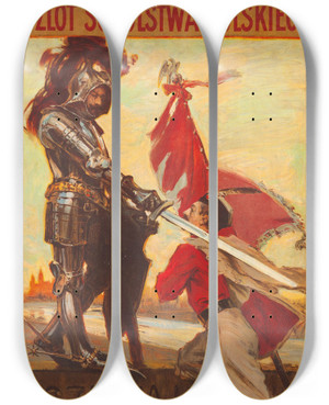 Triptych art skateboard deck of Franciszek Zieliski V Zlot Sokolstwa Polskiego W Krakowie by Franciszek Zielinski (18-19-)