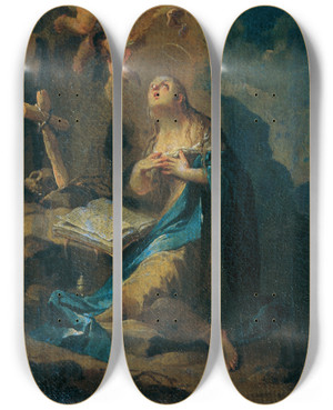 Triptych art skateboard deck of Franz Sigrist The Elder Die Bende Maria Magdalena by Franz Sigrist the elder (1727-1803)