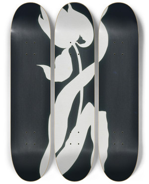 Triptych art skateboard deck of Philipp Otto Runge Tulip by Philipp Otto Runge (1777-1810)