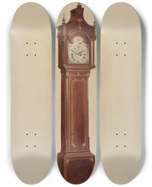 Triptych art skateboard deck of Lorenz Rothkranz Tall Clock by Lorenz Rothkranz