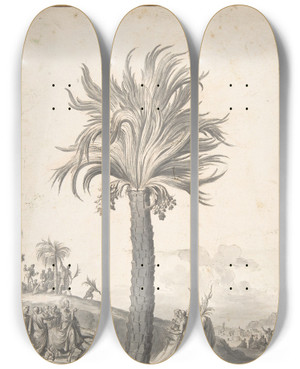 Triptych art skateboard deck of Jan Goeree Christs Entry Into Jerusalem by Jan Goeree (1670-1731)